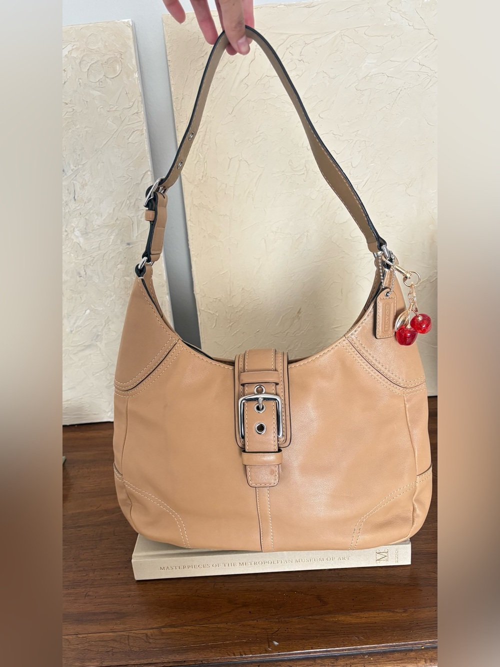 Vintage Coach Hampton Tan Hobo Shoulder Bag